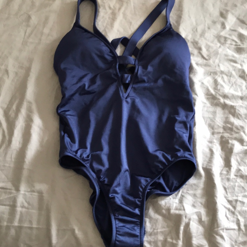 NWT Anthropology Seafolly Active Deep V One Piece